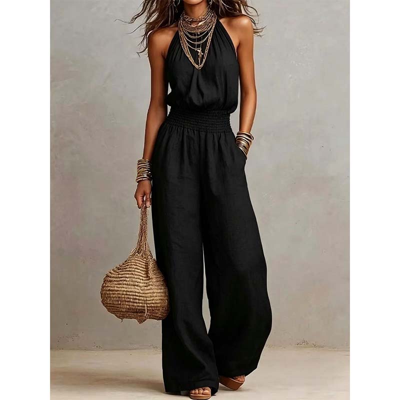 ✨🔥Damen Eleganter Rückenfreier Neckholder-Overall