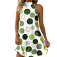 👗50% RABATT!✨Schmeichelhaftes Neckholder A-Linien Kleid – Polka Dot Muster, Ärmellos, Urlaubsbereit 🌸