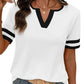 ⏳Zeitlich begrenztes Angebot⏰ Damen Kurzarm Colorblock T-Shirt