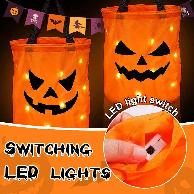 🎃 Diese Halloween-Tasche ist schon ein Hit! ✨ LED-Kürbis Trick-or-Treat-Tasche – Das perfekte Leuchten für Kinder 👻