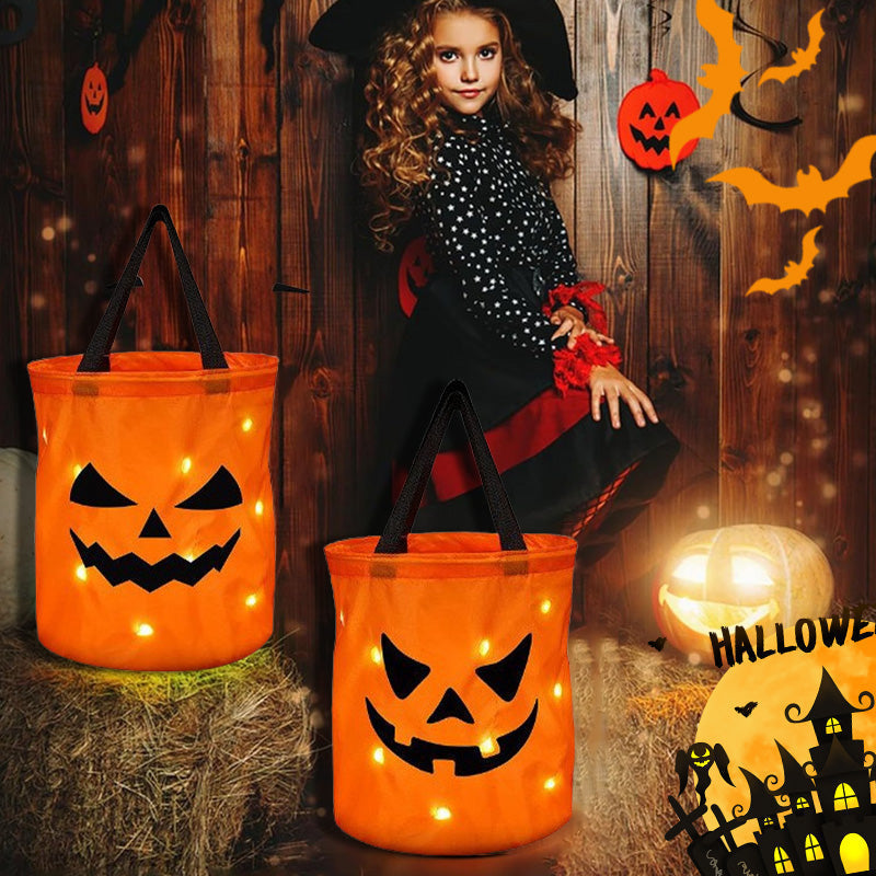 🎃 Diese Halloween-Tasche ist schon ein Hit! ✨ LED-Kürbis Trick-or-Treat-Tasche – Das perfekte Leuchten für Kinder 👻