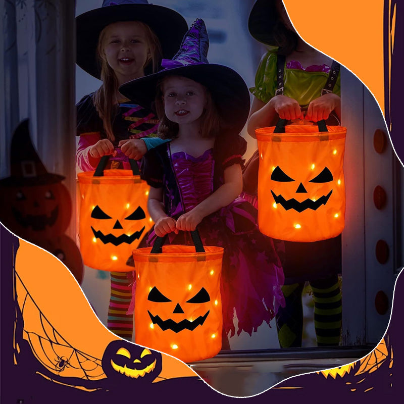 🎃 Diese Halloween-Tasche ist schon ein Hit! ✨ LED-Kürbis Trick-or-Treat-Tasche – Das perfekte Leuchten für Kinder 👻
