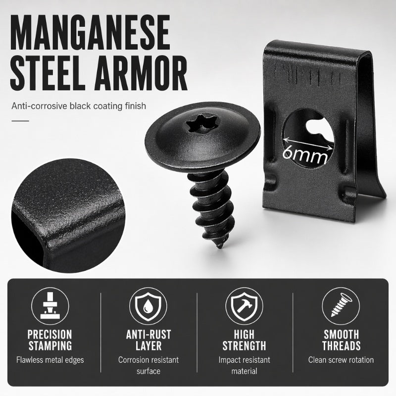 📢📢50% RABATT !! ⏰Universelles Auto-Metall-U-Clip- und Schraubenset