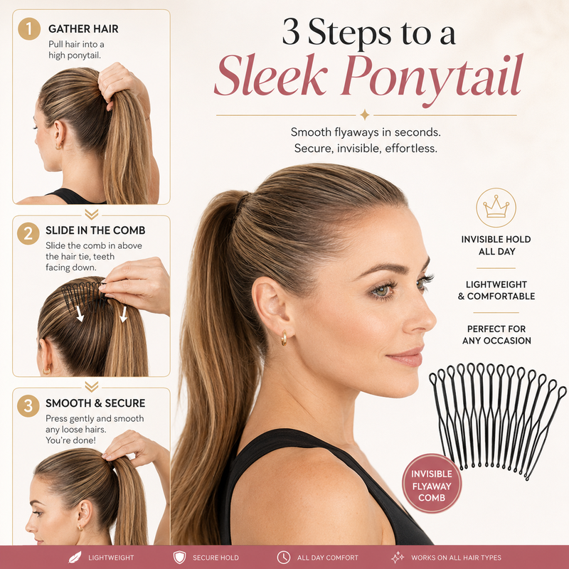 📢📢50 % Rabatt!!🥳 💞 50K+ VERKAUFT! 💇‍♀️✨ Flexibler, unsichtbarer Haarkamm – unsichtbar, flexibel und rutschfest – sorgt sofort für perfekten, sicheren Halt! 🌟