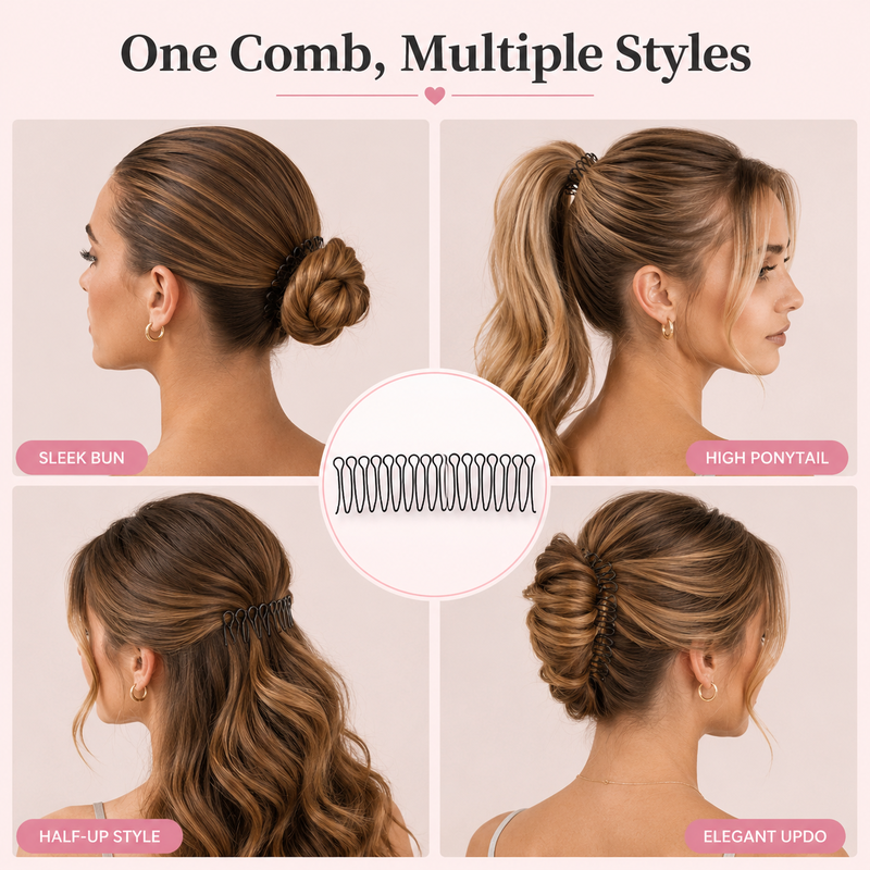 📢📢50 % Rabatt!!🥳 💞 50K+ VERKAUFT! 💇‍♀️✨ Flexibler, unsichtbarer Haarkamm – unsichtbar, flexibel und rutschfest – sorgt sofort für perfekten, sicheren Halt! 🌟