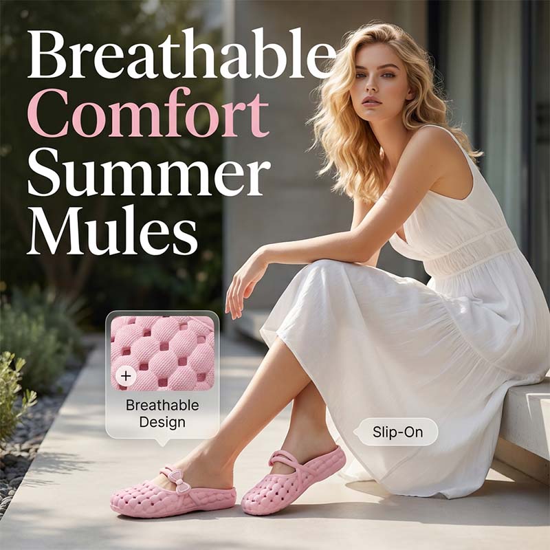 👡 50% RABATT! 🌸 Damen Geschlossene Atmungsaktive Pantoletten – Leicht, bequem & vielseitig – Ideal für Alltag, Büro & warme Tage ☀️