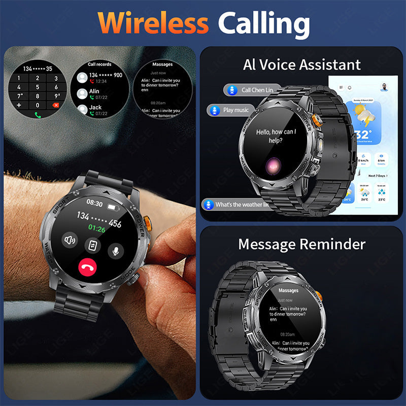 ⌚50% RABATT! 🏆 Smart Bluetooth Sportuhr – 1000mAh Akku & Fitness-Tracking – Herzfrequenz, Schrittzähler & Schlafüberwachung – wasserdicht & kompatibel mit iOS/Android – perfekt für den aktiven Alltag 💪✨