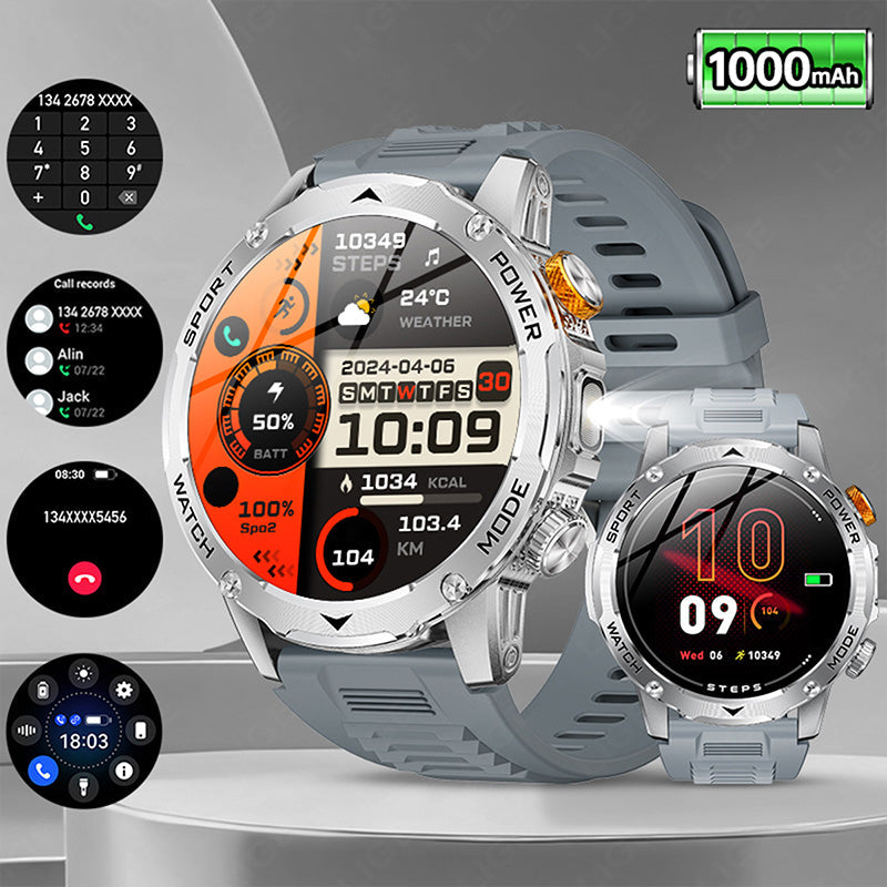 ⌚50% RABATT! 🏆 Smart Bluetooth Sportuhr – 1000mAh Akku & Fitness-Tracking – Herzfrequenz, Schrittzähler & Schlafüberwachung – wasserdicht & kompatibel mit iOS/Android – perfekt für den aktiven Alltag 💪✨