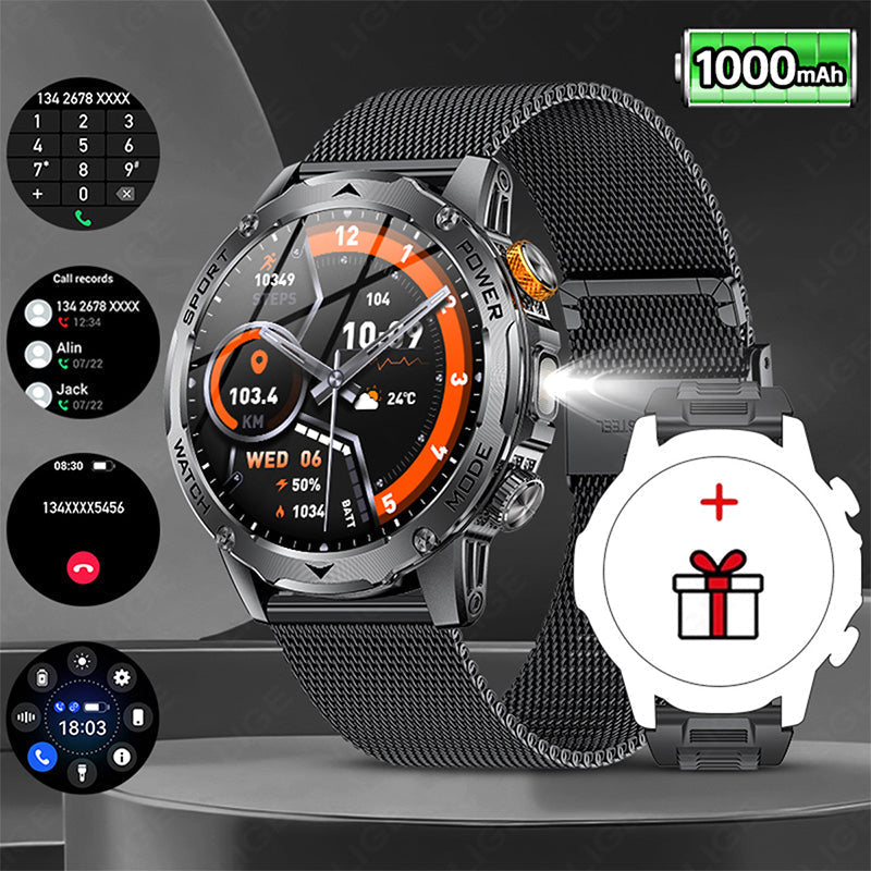 ⌚50% RABATT! 🏆 Smart Bluetooth Sportuhr – 1000mAh Akku & Fitness-Tracking – Herzfrequenz, Schrittzähler & Schlafüberwachung – wasserdicht & kompatibel mit iOS/Android – perfekt für den aktiven Alltag 💪✨