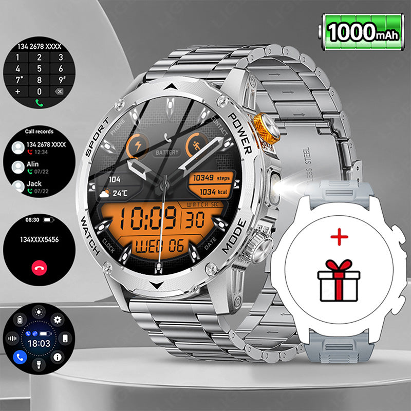 ⌚50% RABATT! 🏆 Smart Bluetooth Sportuhr – 1000mAh Akku & Fitness-Tracking – Herzfrequenz, Schrittzähler & Schlafüberwachung – wasserdicht & kompatibel mit iOS/Android – perfekt für den aktiven Alltag 💪✨