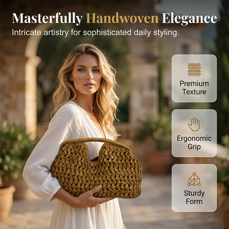 👜 JETZT 50 % RABATT! 🏆 Handgewebte Strohhandtasche für Damen – Natürlich, leicht und geräumig – Perfekt für Strand, Sommerausflüge oder den Wochenmarkt – Boho-Chic 🌾