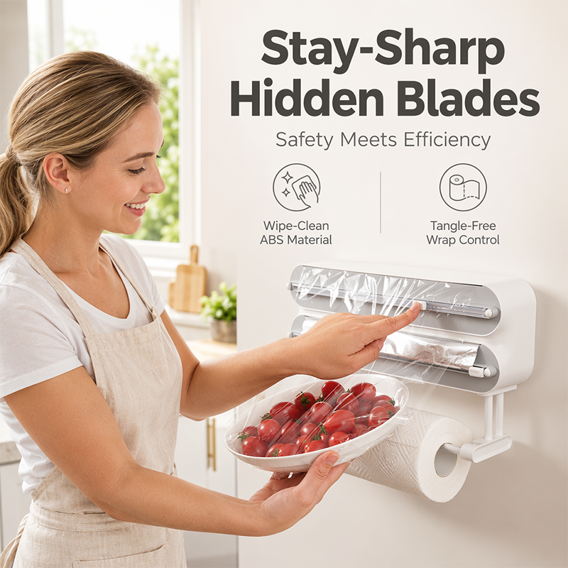 🔥 Heute -50 %! 🔪 2-in-1 Magnetischer Folienschneider & Küchenrollenhalter