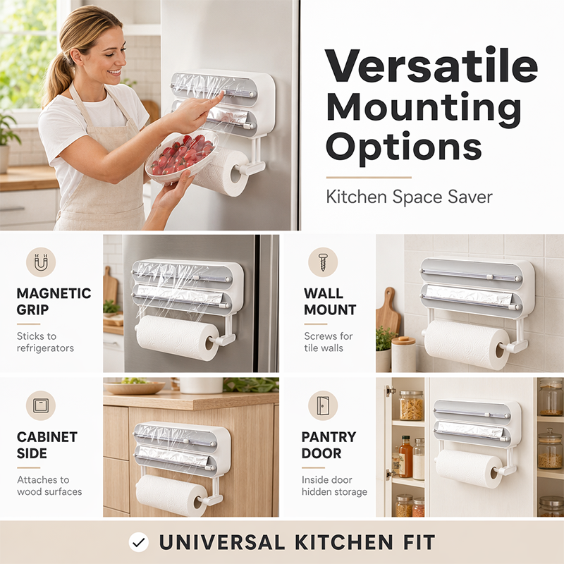 🔥 Heute -50 %! 🔪 2-in-1 Magnetischer Folienschneider & Küchenrollenhalter