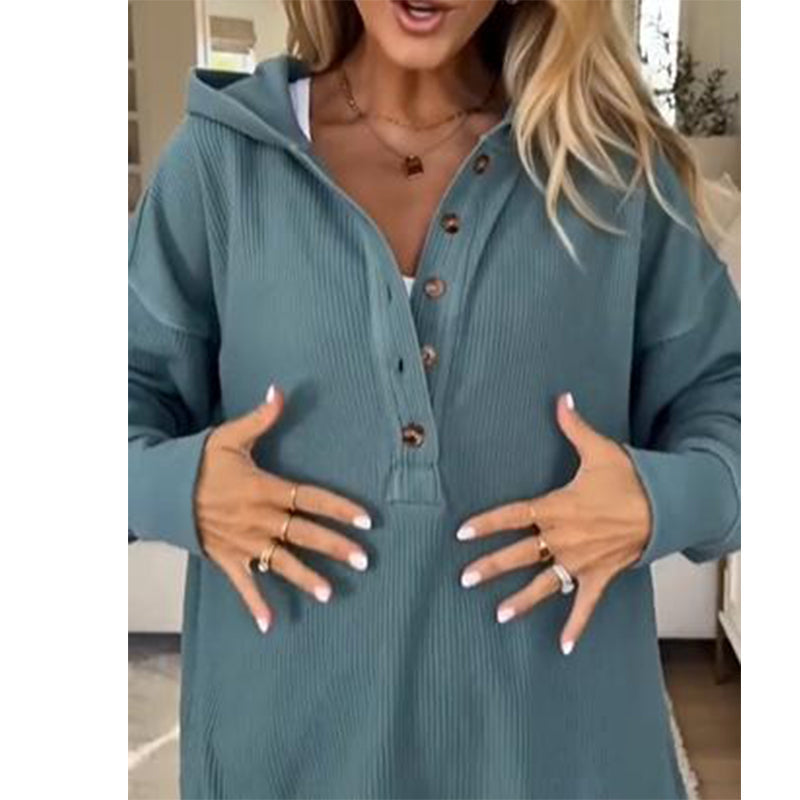 🛍️50 % Rabatt – Damen-Langarm-Hoodie – weicher Baumwollstoff, bequemer Schnitt & vielseitig für Alltag und Freizeit 🌿