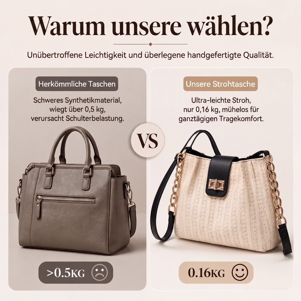 📢📢50% RABATT NU!! ⏰Geräumige Stroh-Schultertasche für Pendler