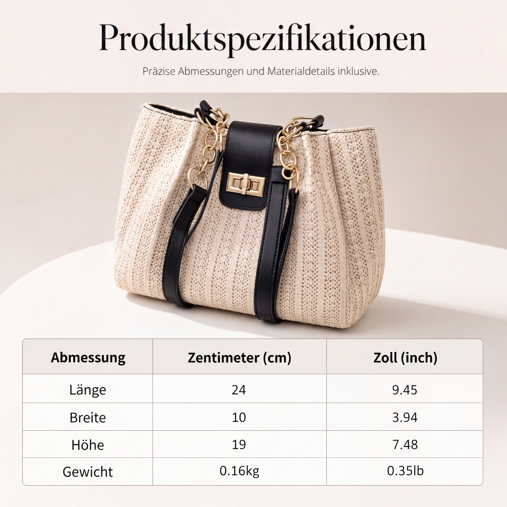 📢📢50% RABATT NU!! ⏰Geräumige Stroh-Schultertasche für Pendler