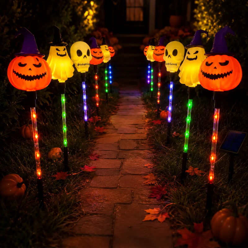 Wasserdichte Halloween-Kürbis-Erdspieß-Lichter