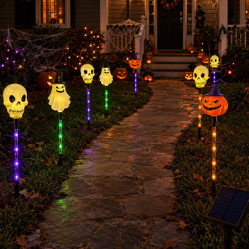 Wasserdichte Halloween-Kürbis-Erdspieß-Lichter