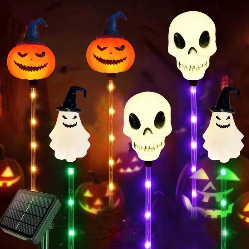 Wasserdichte Halloween-Kürbis-Erdspieß-Lichter