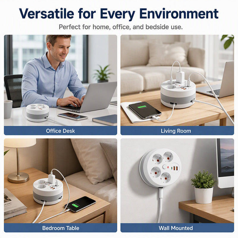 🔌 50% RABATT! ⚡ Steckdosenleiste mit Kabelaufroller – 4-fach, USB-Anschlüsse & 2,8 m einziehbares Kabel – Perfekte Ordnung für Zuhause & Büro ✨