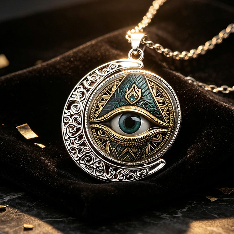 👁️ -50% ! ✨ Anhänger-Halskette Allsehendes Auge Vintage – Zinklegierung – Gold/Silber – Mysteriöses Retro-Design für Alltag und Abend 🖤