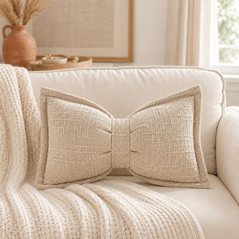 🎀✨ Weiches Chenille-Kissen in Schleifenform – flauschig, dekorativ & vielseitig, jetzt −50%