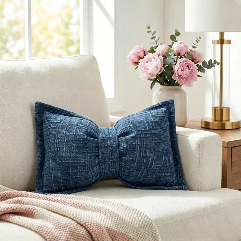🎀✨ Weiches Chenille-Kissen in Schleifenform – flauschig, dekorativ & vielseitig, jetzt −50%
