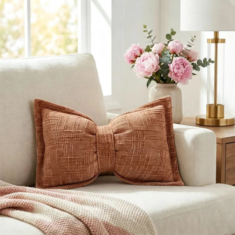 🎀✨ Weiches Chenille-Kissen in Schleifenform – flauschig, dekorativ & vielseitig, jetzt −50%