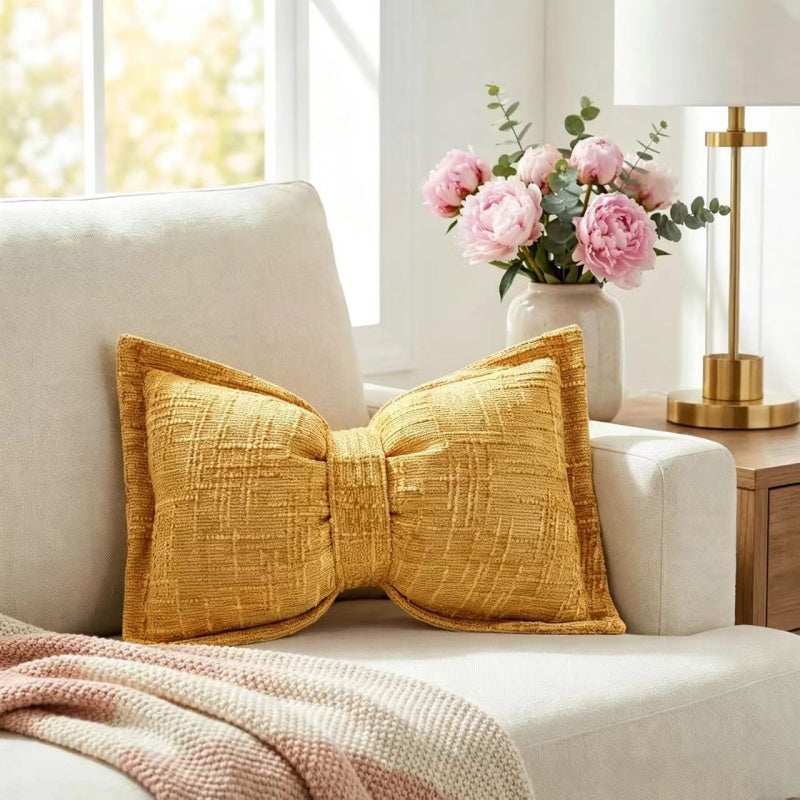 🎀✨ Weiches Chenille-Kissen in Schleifenform – flauschig, dekorativ & vielseitig, jetzt −50%