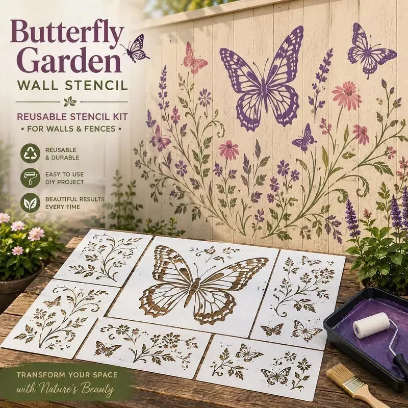🎨 50 % Rabatt! DIY-Malschablonen für Garten & Terrasse – Wiederverwendbare Schablonen für Wege, Betonflächen & kreative Gestaltung