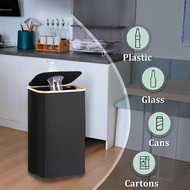 Foldable Recycling Bin with Lid for Kitchen & Home
