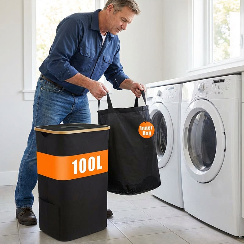 Foldable Recycling Bin with Lid for Kitchen & Home