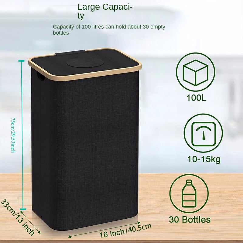 Foldable Recycling Bin with Lid for Kitchen & Home
