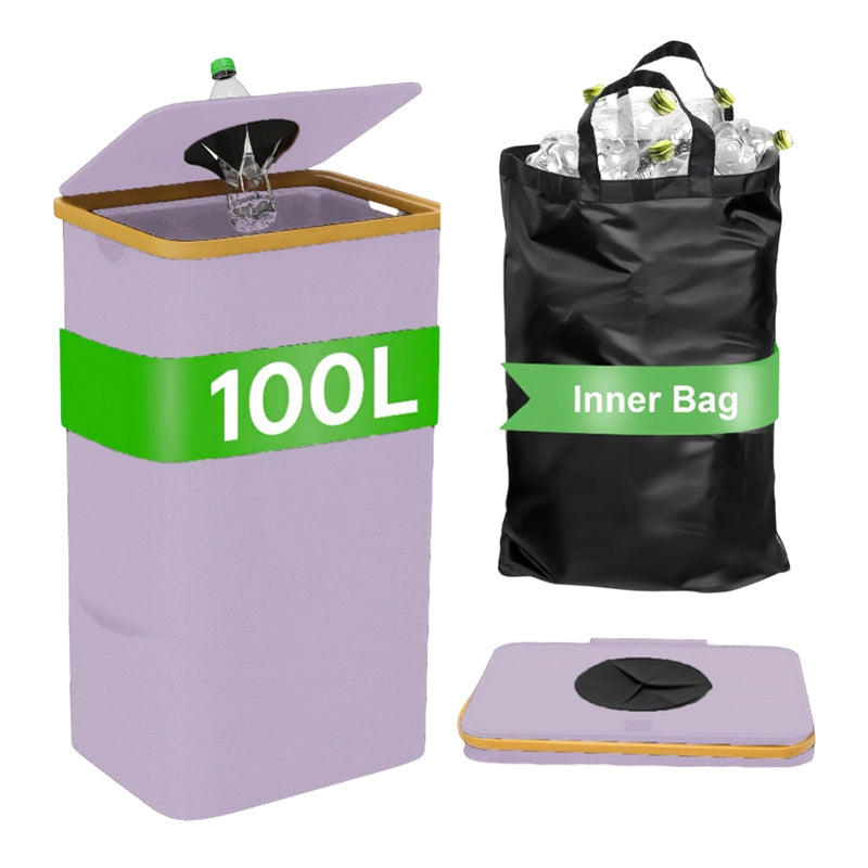 Foldable Recycling Bin with Lid for Kitchen & Home