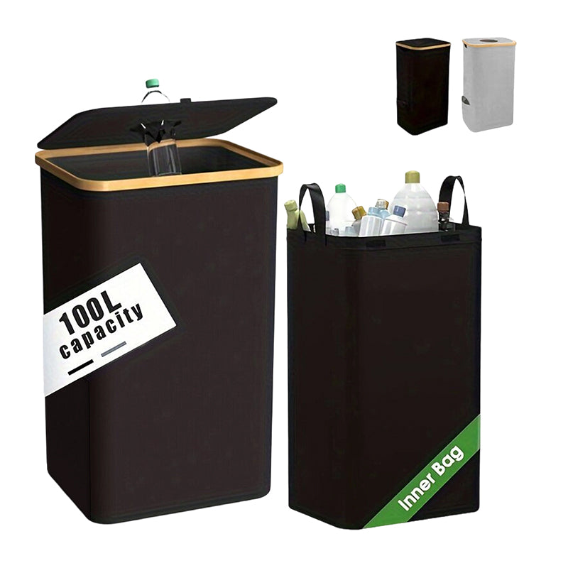 Foldable Recycling Bin with Lid for Kitchen & Home