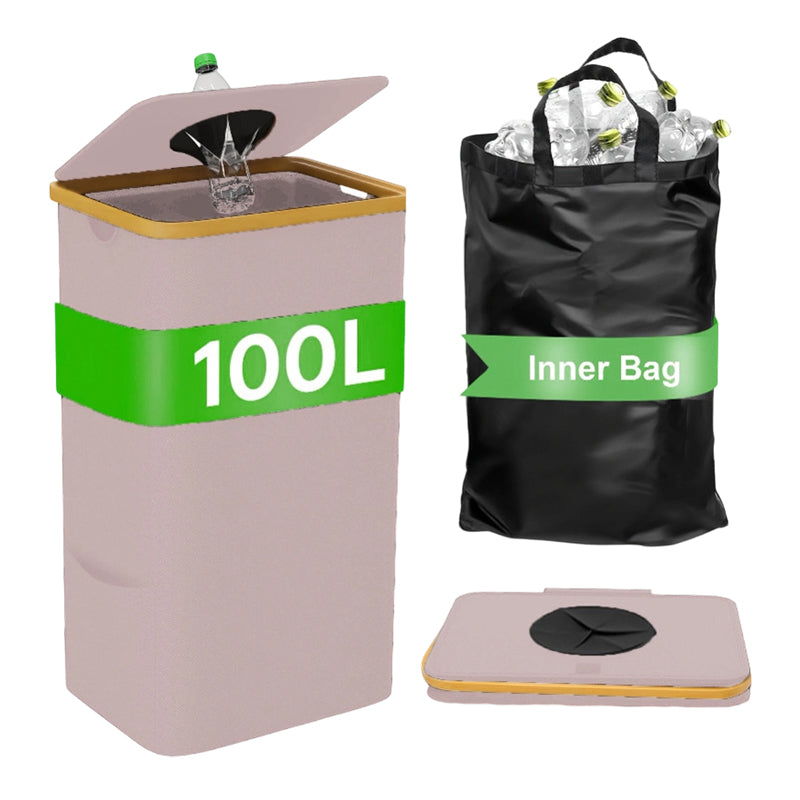 Foldable Recycling Bin with Lid for Kitchen & Home