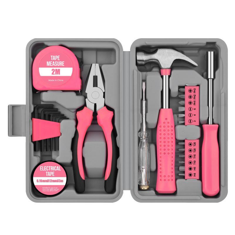 🔥Hot Sale🔥Tragbares 24-teiliges Haushaltswerkzeugset – inkl. Aufbewahrungsbox, Hammer, Schraubendreher, Zange, Maßband & Bits für DIY-Hausreparaturen