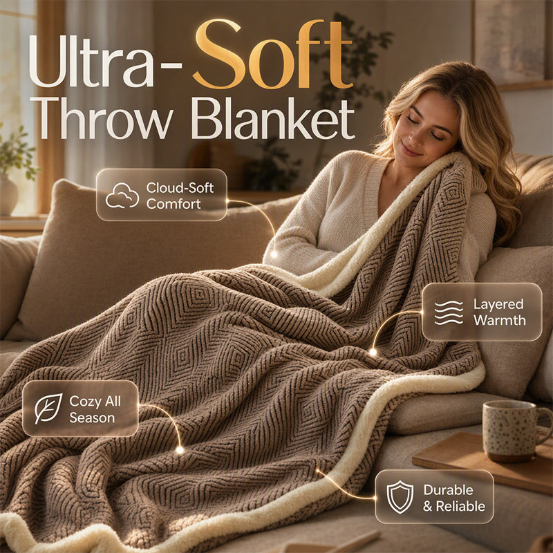 🛋️ 50% RABATT! 🧶 Doppellagige Kuscheldecke – Extra warm, weich & vielseitig – Ideal für Sofa, Bett & gemütliche Stunden zu Hause ✨