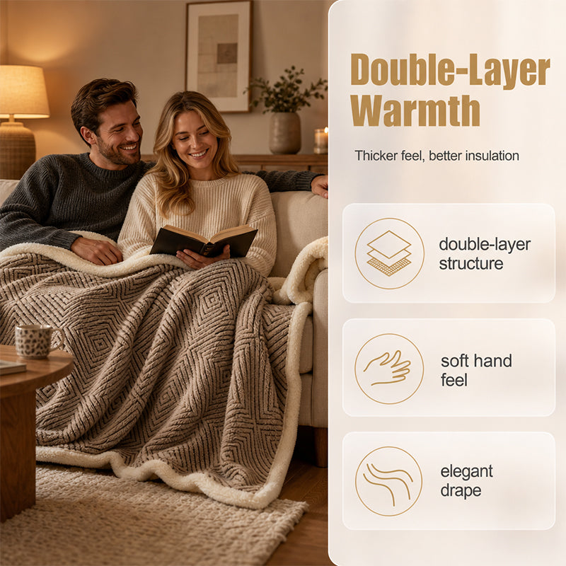 🛋️ 50% RABATT! 🧶 Doppellagige Kuscheldecke – Extra warm, weich & vielseitig – Ideal für Sofa, Bett & gemütliche Stunden zu Hause ✨