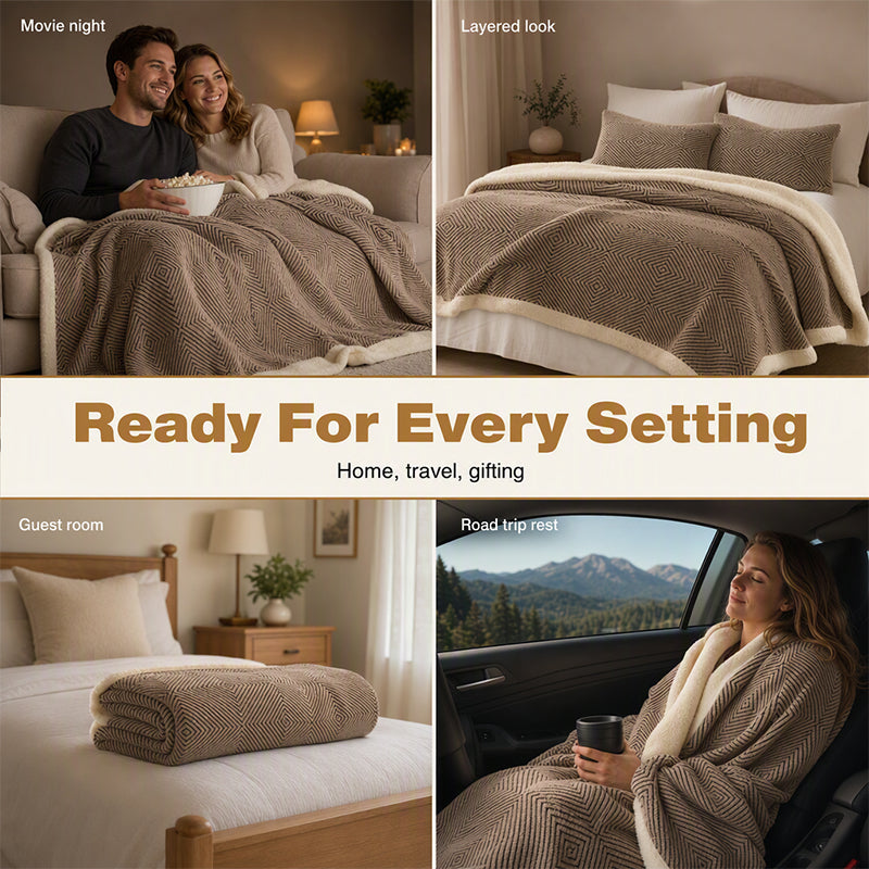 🛋️ 50% RABATT! 🧶 Doppellagige Kuscheldecke – Extra warm, weich & vielseitig – Ideal für Sofa, Bett & gemütliche Stunden zu Hause ✨