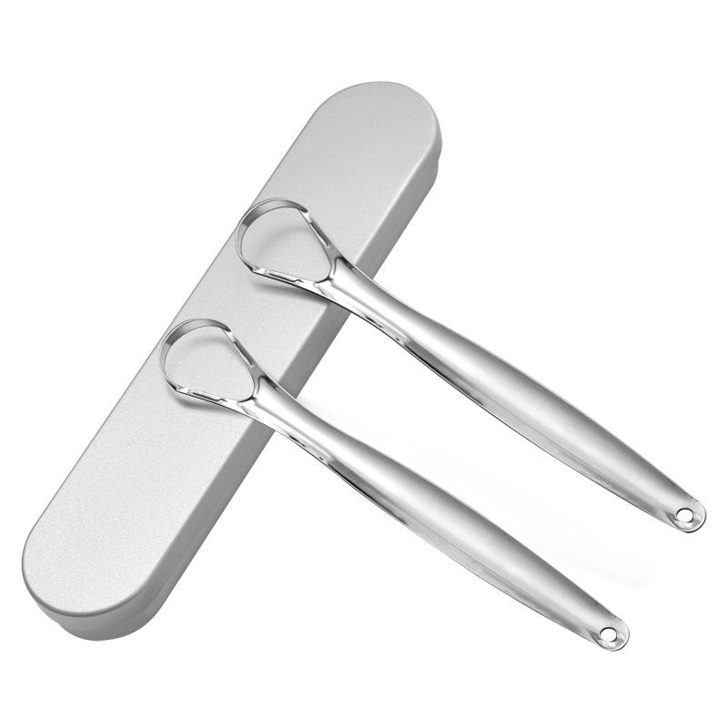 Edelstahl-Zungenreiniger-Set