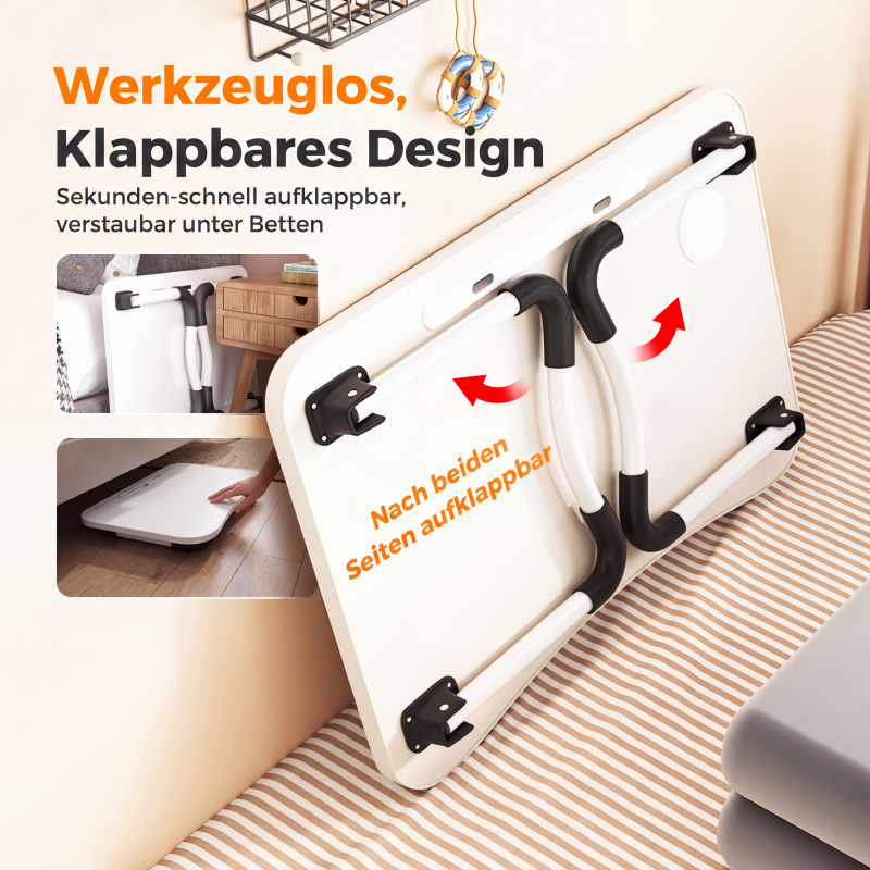 ⏳Nur für kurze Zeit – 50% RABATT⏰Klappbarer Laptop-Bettisch mit Becherhalter