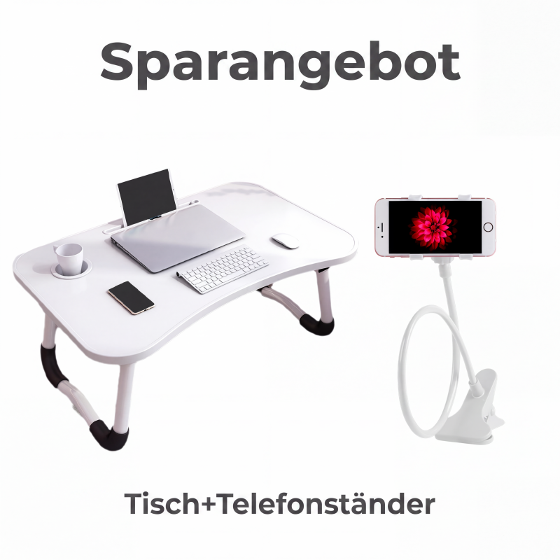 ⏳Nur für kurze Zeit – 50% RABATT⏰Klappbarer Laptop-Bettisch mit Becherhalter