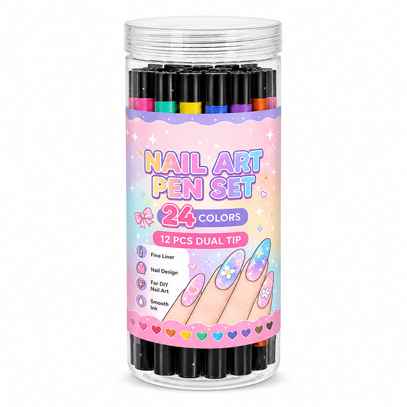 📢📢 50% RABATT !!⏰️ 24 Farben Doppelendige Nailart-Stifte Set