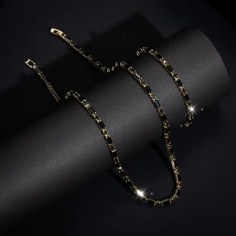 ✨ JETZT 50% RABATT! 💎 Funkelndes Schmuckset für Männer – Halskette & Armband – Kubischer Zirkonia – Perfekt für Alltag und Feier 🎁