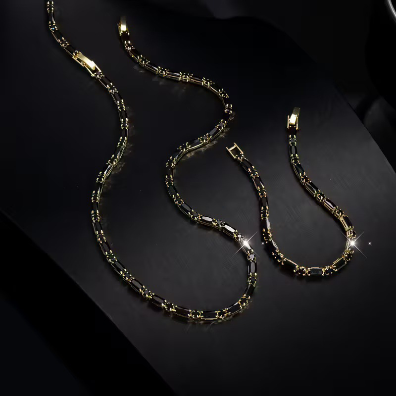 ✨ JETZT 50% RABATT! 💎 Funkelndes Schmuckset für Männer – Halskette & Armband – Kubischer Zirkonia – Perfekt für Alltag und Feier 🎁