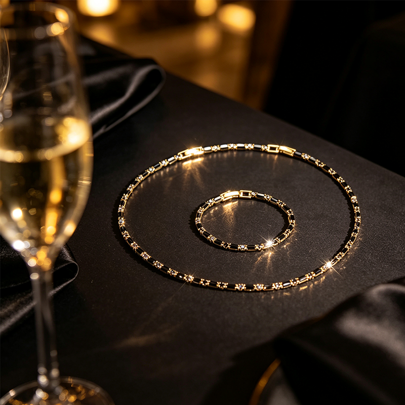 ✨ JETZT 50% RABATT! 💎 Funkelndes Schmuckset für Männer – Halskette & Armband – Kubischer Zirkonia – Perfekt für Alltag und Feier 🎁
