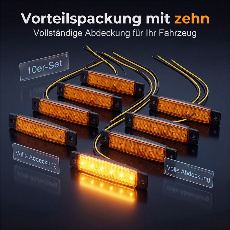 10 Stück LED-Seitenmarkierungsleuchten für Lastwagen