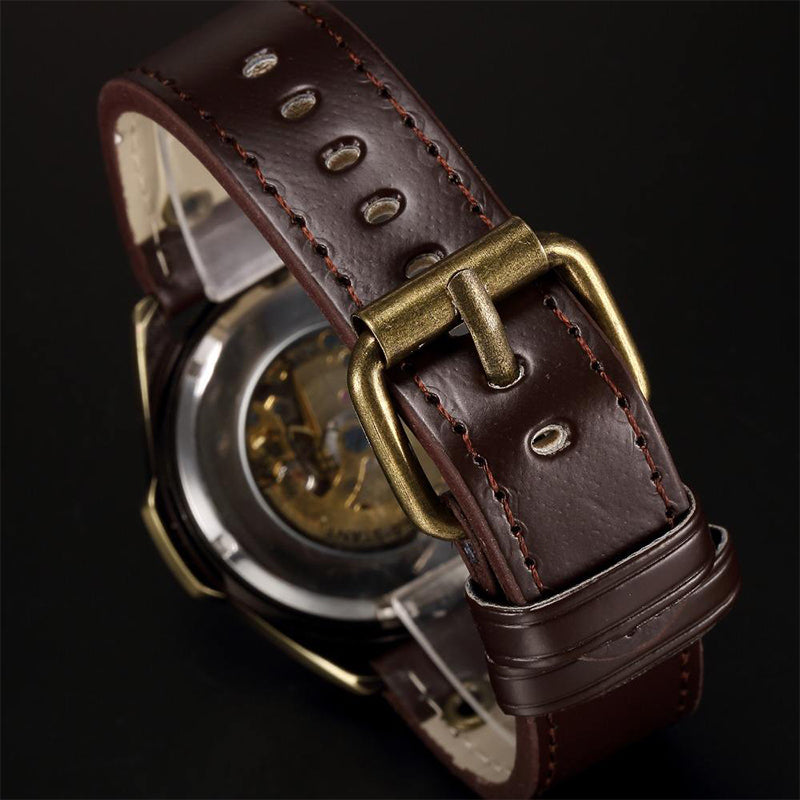 📢📢 40% RABATT !!⏰ Mechanische Retro-Uhr – Automatikwerk, Doppel-Armbandwahl (Stahl/Leder) – Vintage-Stil, moderne Präzision ✨