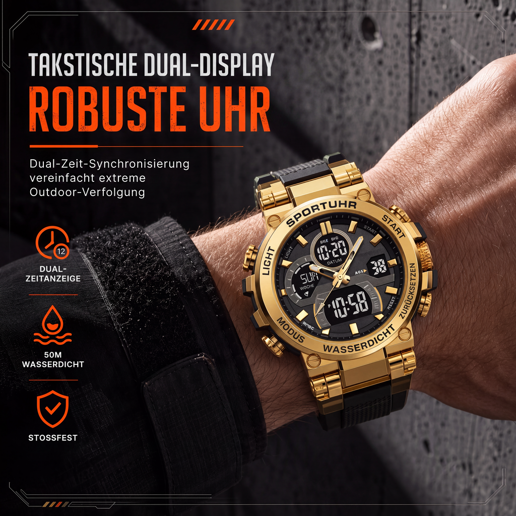📢📢50% RABATT !!⏰Taktische Digital-Sportuhr im Stil 50M, wasserdicht und multifunktional